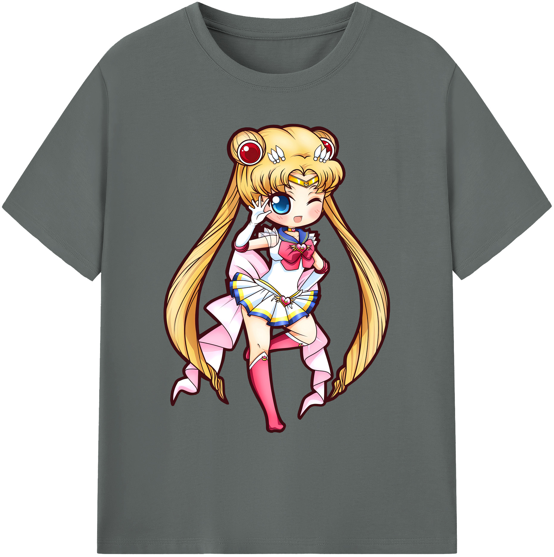 （画像用） 美少女戦士セーラームーン 月野 うさぎ つきの うさぎ Sailor Moon Tsukino Usagi 綿100％ メンズ半袖Tシャツ｜肌触りやわらか＆通気性